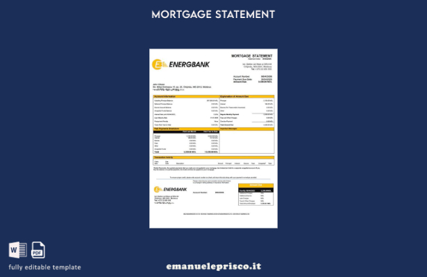 stile verificato Modello di dichiarazione di mutuo Moldavia Energbank Modello Wo